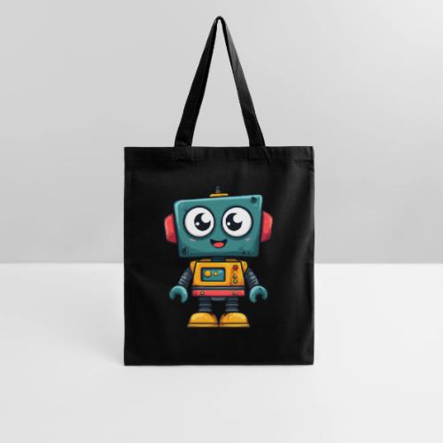 Cute Cartoon Robot Standing with a Smile - Tote Bag