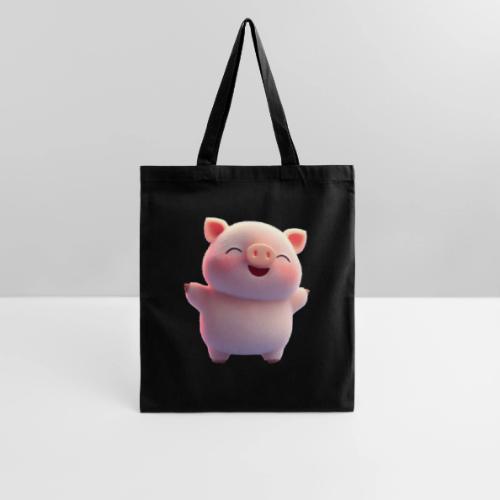Cute Cartoon Baby Pig Standing Arms Up - Tote Bag