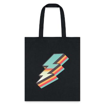 retro vintage lightning bolt - Tote Bag - black - Front