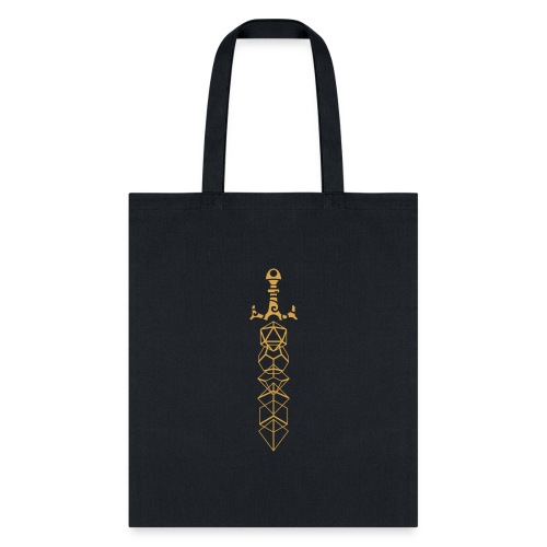Gold Polyhedral Dice Sword - Tote Bag