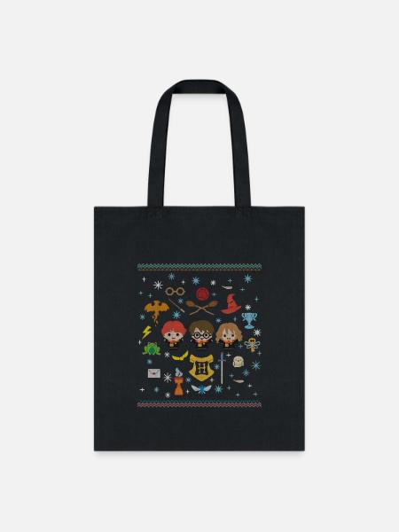 Harry Potter Ugly Christmas Chibi Design - Tote Bag - black