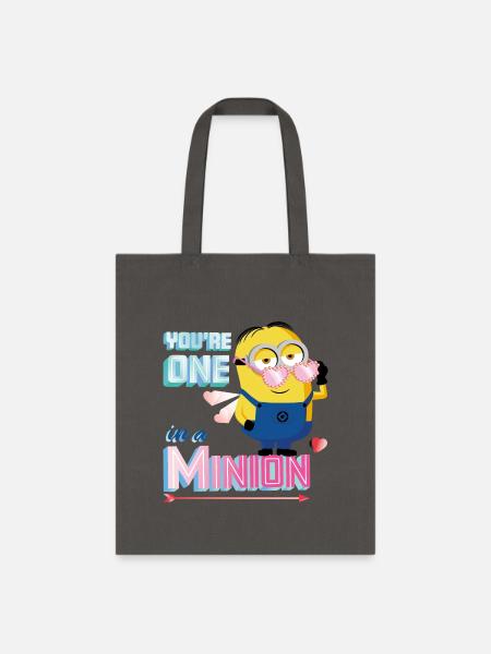 Minions Dave You're One In A Minion Funny Design - Tote Bag - charcoal