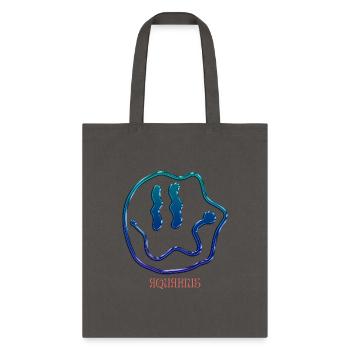 Aquarius Zodiac Tee – Blue Water Face Design - Tote Bag - charcoal - Front