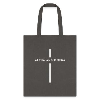 Alpha and Omega Cross - Tote Bag - charcoal - Front
