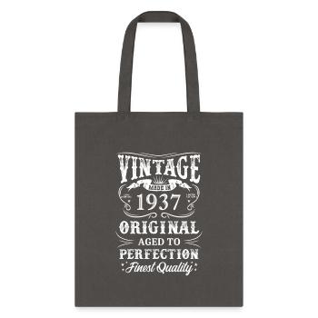 Vintage 1937 Original Birthday Awesome Since 1937 - Tote Bag - charcoal - Front