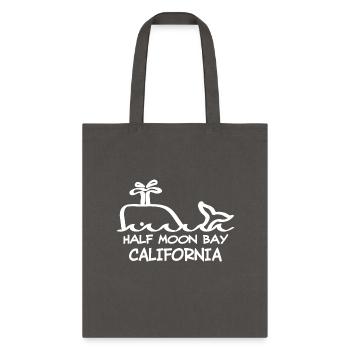 Half Moon Bay California Whale Souvenirs Gifts - Tote Bag - charcoal - Front