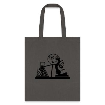 Biologist looks at seed in microscope - Tote Bag - charcoal - Front