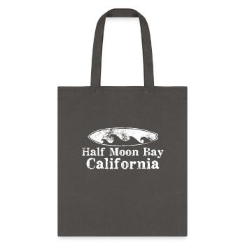 Half Moon Bay California Surfboard Souvenirs Gifts - Tote Bag - charcoal - Front