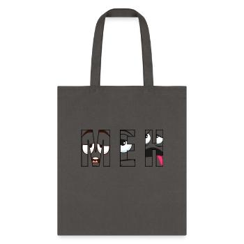 MEH – Bored Faces Inside Letters | Funny Lazy Mood - Tote Bag - charcoal - Front