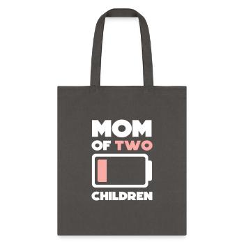 Mom Of Two Children Mothers Day Low - Tote Bag - charcoal - Front