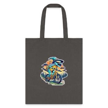 Funny Alien Face Halloween Costume - Tote Bag - charcoal - Front