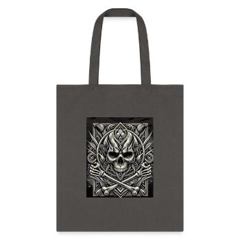 Bone Crusher: Bold Skull and Bones - Tote Bag - charcoal - Front