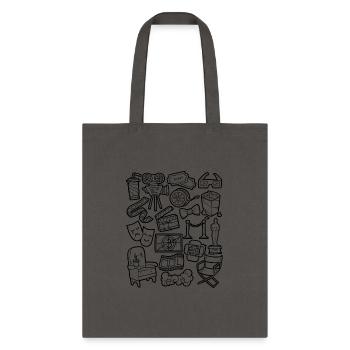 Cinema Doodles Movies Screen Popcorn - Tote Bag - charcoal - Front