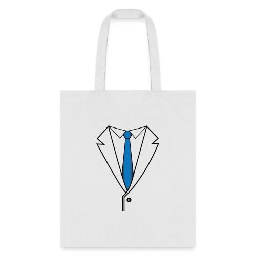 Suit with Blue Tie - Tote Bag