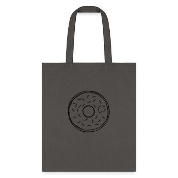 Basic Sketch Of Donut Covered With Sprinkles - Tote Bag - charcoal - Front