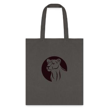 Shape lion animal wildlife cool vector logo image - Tote Bag - charcoal - Front