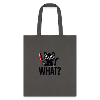 Cute cat design on a comfy tee Funny cat t-shirt - Tote Bag - charcoal - Front
