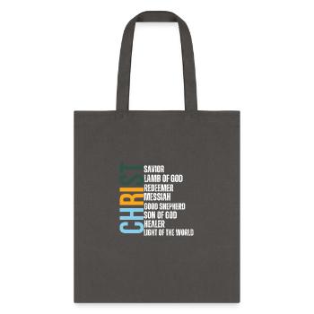 Christian clothing, apparel design - Tote Bag - charcoal - Front