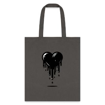 Dripping Black Heart looks like soldering. - Tote Bag - charcoal - Front