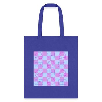 1980's Music Checkerboard - blue and purple - Tote Bag - royal blue - Front
