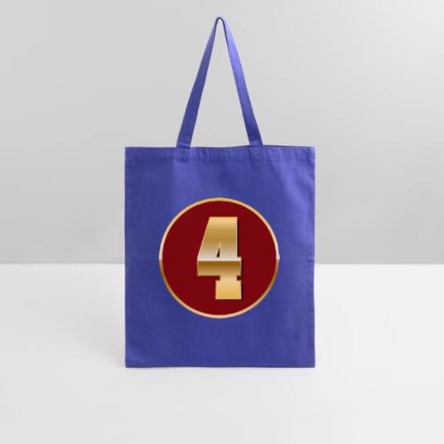 Number 4 in Gold Varsity Font - Tote Bag