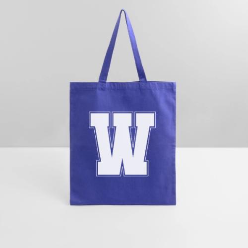 White Letter W – Varsity Alphabet Monogram - Tote Bag