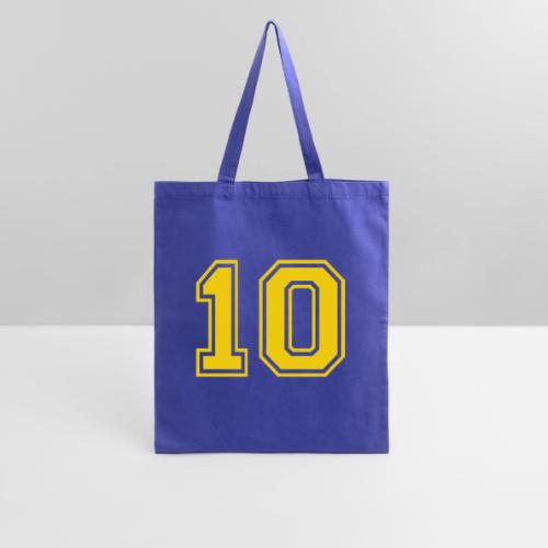 Number 10 in a classic athletic collegiate font - Tote Bag