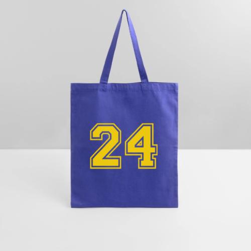 Number 24 in a classic athletic collegiate font - Tote Bag
