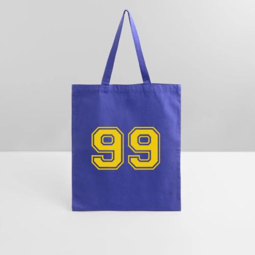 Number 99 in a classic athletic collegiate font - Tote Bag