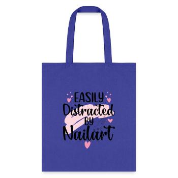 Easily Distracted By Nailart Nail Tech - Tote Bag - royal blue - Front