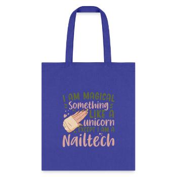I Am Magical Unicorn Nail Tech - Tote Bag - royal blue - Front