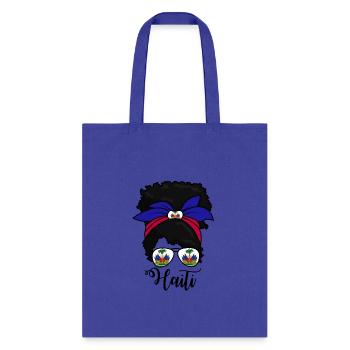 Haiti Messy Bun Women's Proud Haitian Girls Haiti - Tote Bag - royal blue - Front
