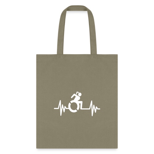 Wheelchair girl with a heartbeat. frequency # - Tote Bag
