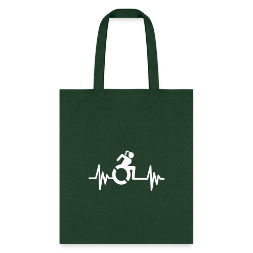 Wheelchair girl with a heartbeat. frequency # - Tote Bag