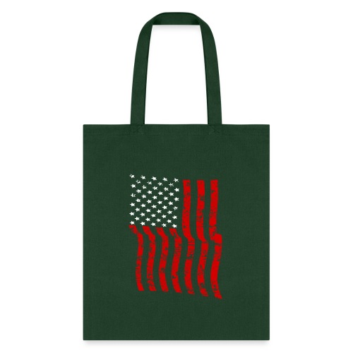 Vintage Waving USA Flag Patriotic T-Shirts Design - Tote Bag