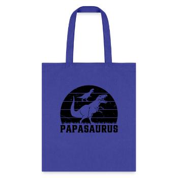 Papa Saurus Papa Dino Papa Dinosaur - Papasaurus - Tote Bag - royal blue - Front