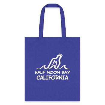 Half Moon Bay California Message In A Bottle - Tote Bag - royal blue - Front