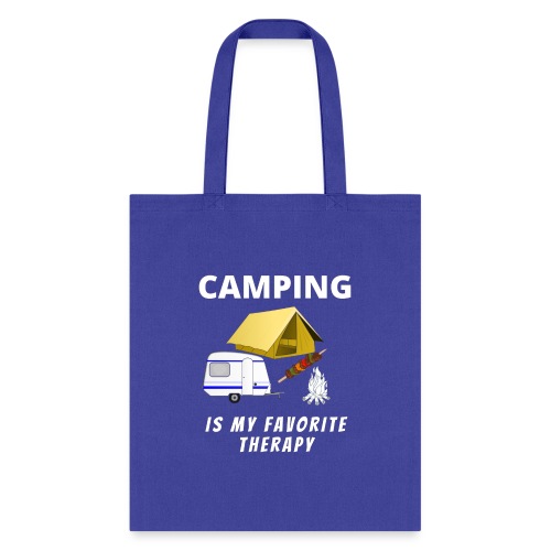 Camping Is My Favorite Therapy Funny - Tote Bag