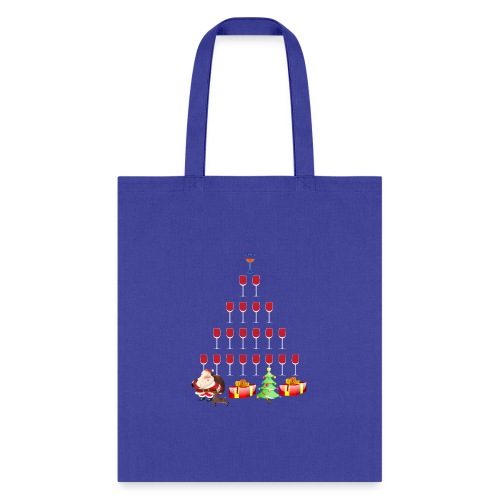 Wine glass decor Christmas Tree Xmas Ornament tee - Tote Bag