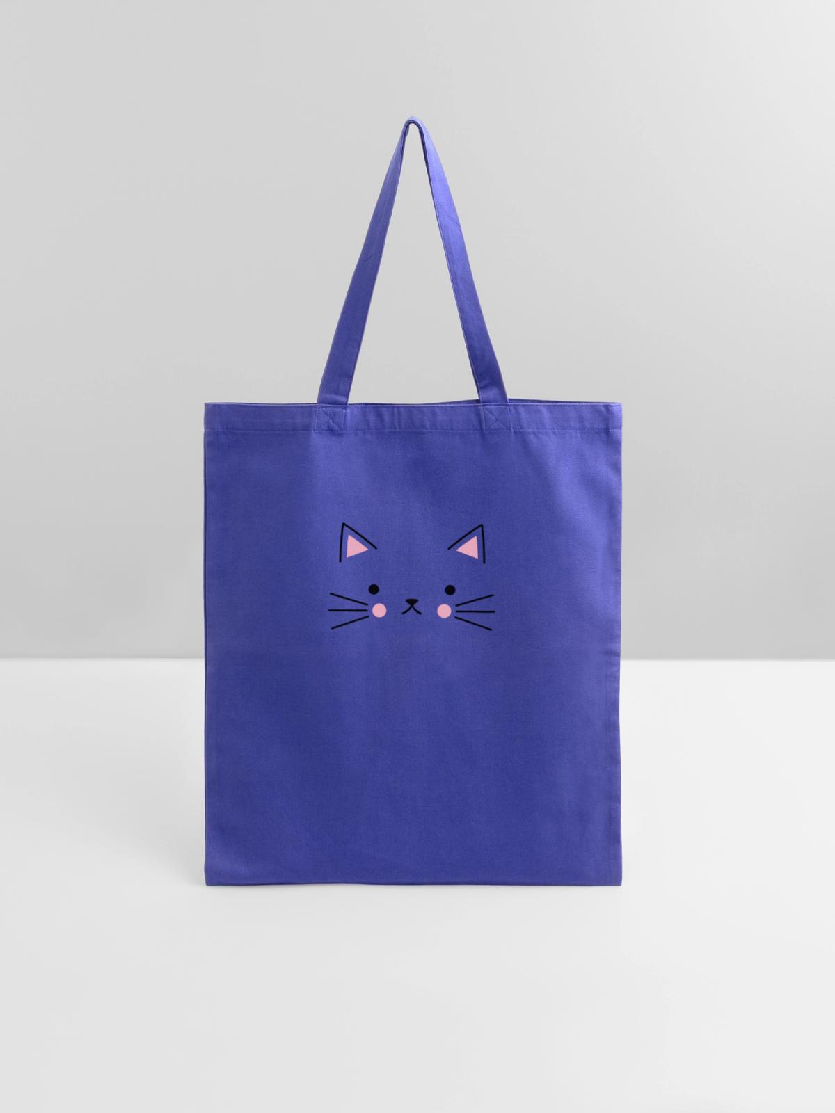 Cat Face - Tote Bag - royal blue - Front