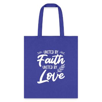 United By Faith United By Love Christian Jesus - Tote Bag - royal blue - Front