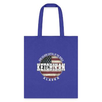 Ketchikan Alaa Vintage American Flag - Tote Bag - royal blue - Front
