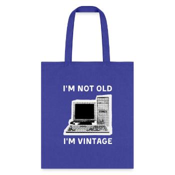 I'm Not Old. I'm Vintage Computer Dot Halftone - Tote Bag - royal blue - Front