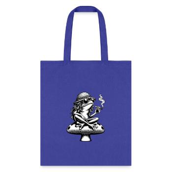 Hippie Frog Smoking On Mushroom Core Frog Lovers - Tote Bag - royal blue - Front