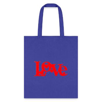 LOVE, LOVE, LOVE. Love and Hearts. - Tote Bag - royal blue - Front