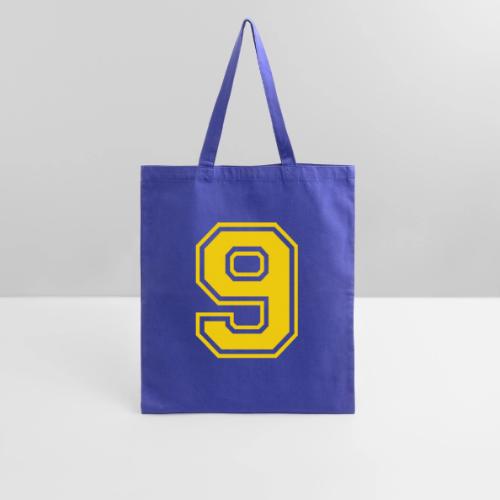 Number 9 in a classic athletic collegiate font - Tote Bag