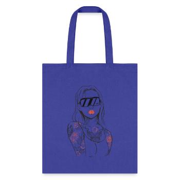 Hot Virtual Reality Girl Design Anime VR Tatoos - Tote Bag - royal blue - Front