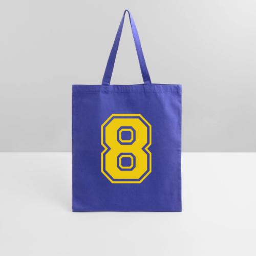 Number 8 in a classic athletic collegiate font - Tote Bag