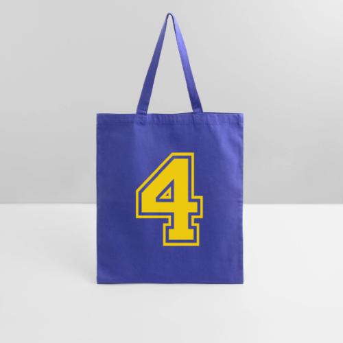 Number 4 in a classic athletic collegiate font - Tote Bag