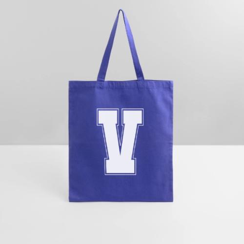 White Letter V – Varsity Alphabet Monogram - Tote Bag